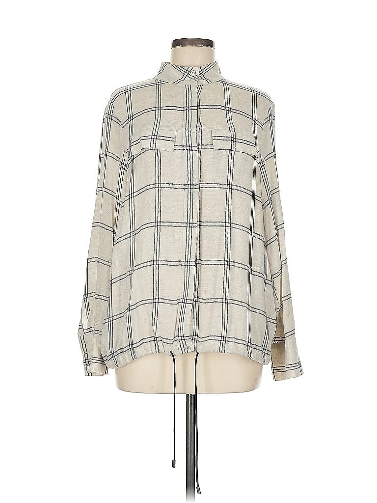 Pre-owned Reiss Long Sleeve Blouse In White