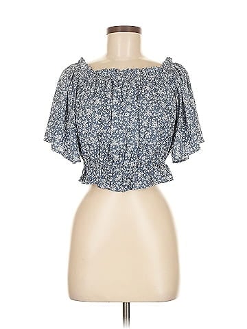 Evelyn Blu Short Sleeve Blouse (view 1)