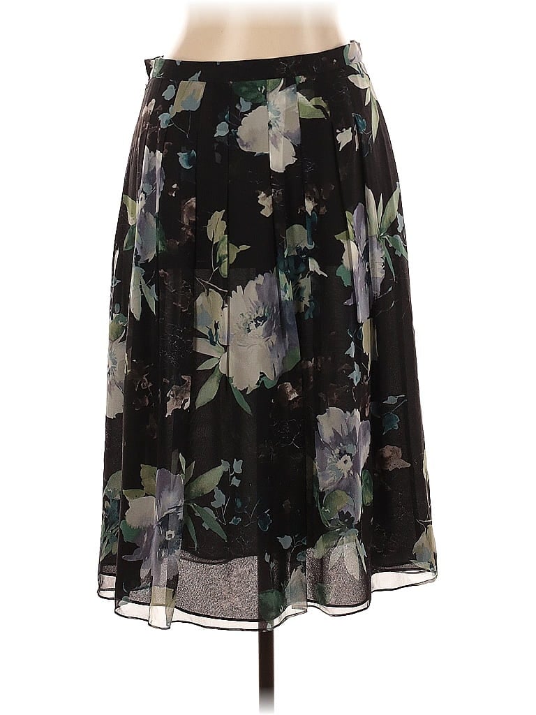 Worth New York 100% Silk Print Black Silk Skirt Size 10 - photo 1