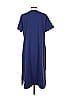 D&Co. Solid Blue Casual Dress Size L - photo 2