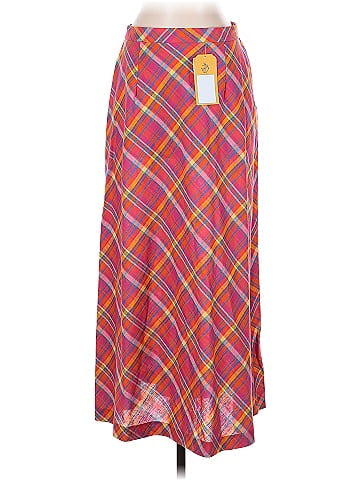 Unbranded Vibrant Pink Plaid A-Line Skirt (view 1)