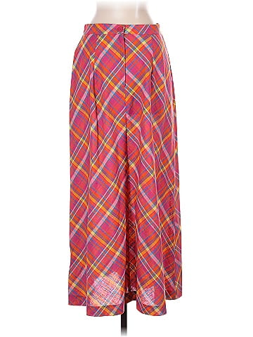 Unbranded Vibrant Pink Plaid A-Line Skirt (view 2)
