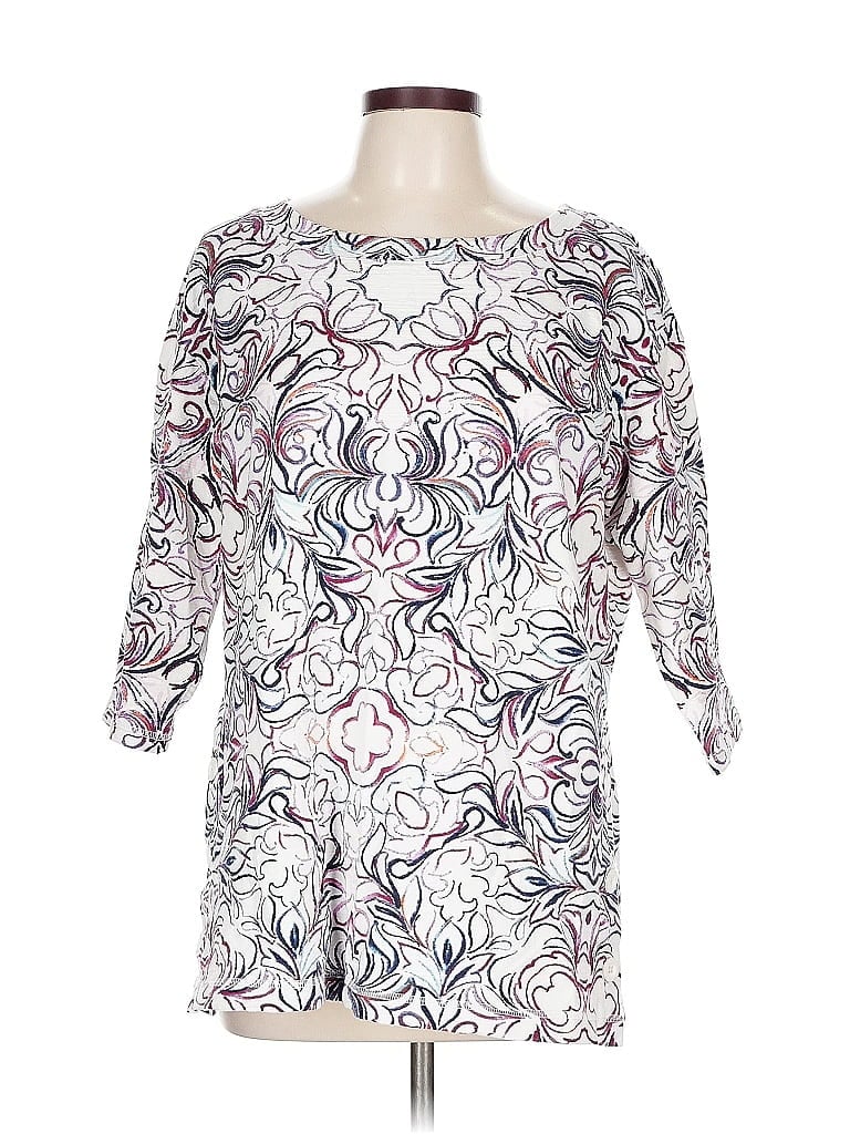 Pre-owned T By Talbots 3/4 Sleeve Blouse In White