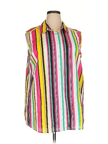 Roaman's Sleeveless Button-Down Shirt (view 1)
