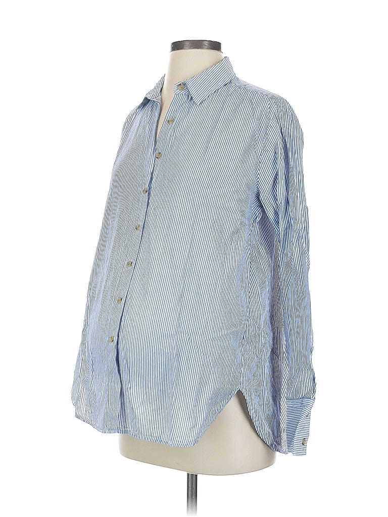 Hatch 100% Cotton Blue Long Sleeve Button-Down Shirt Size XS Maternity (0) - photo 1