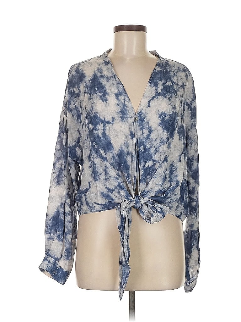 Lucy Paris 100% Viscose Blue Long Sleeve Blouse Size M - photo 1