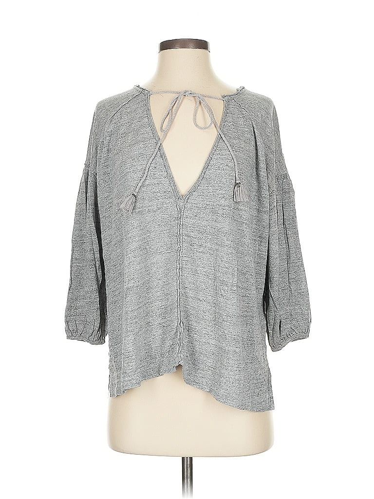 Pre-owned We The Free 3/4 Sleeve Blouse In Gray