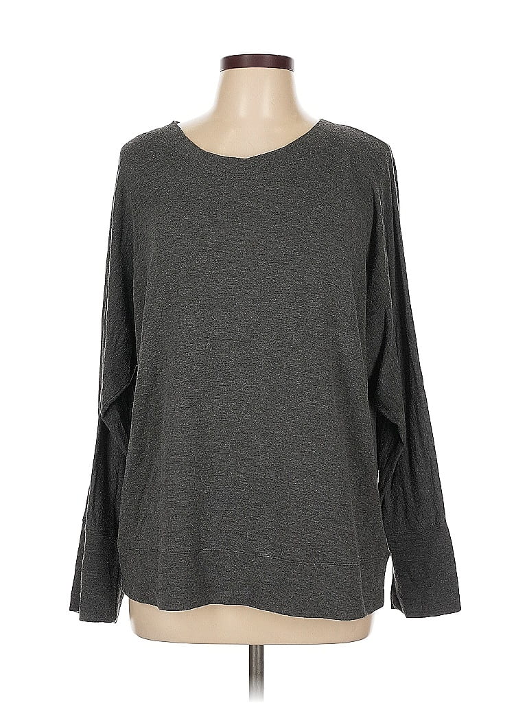 Pre-owned H By Halston 3/4 Sleeve T-shirt In Gray