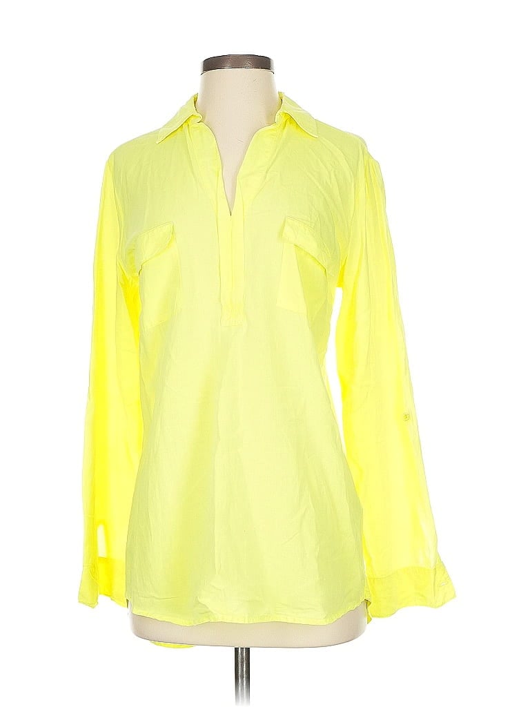 Pre-owned Splendid Long Sleeve Blouse In Yellow