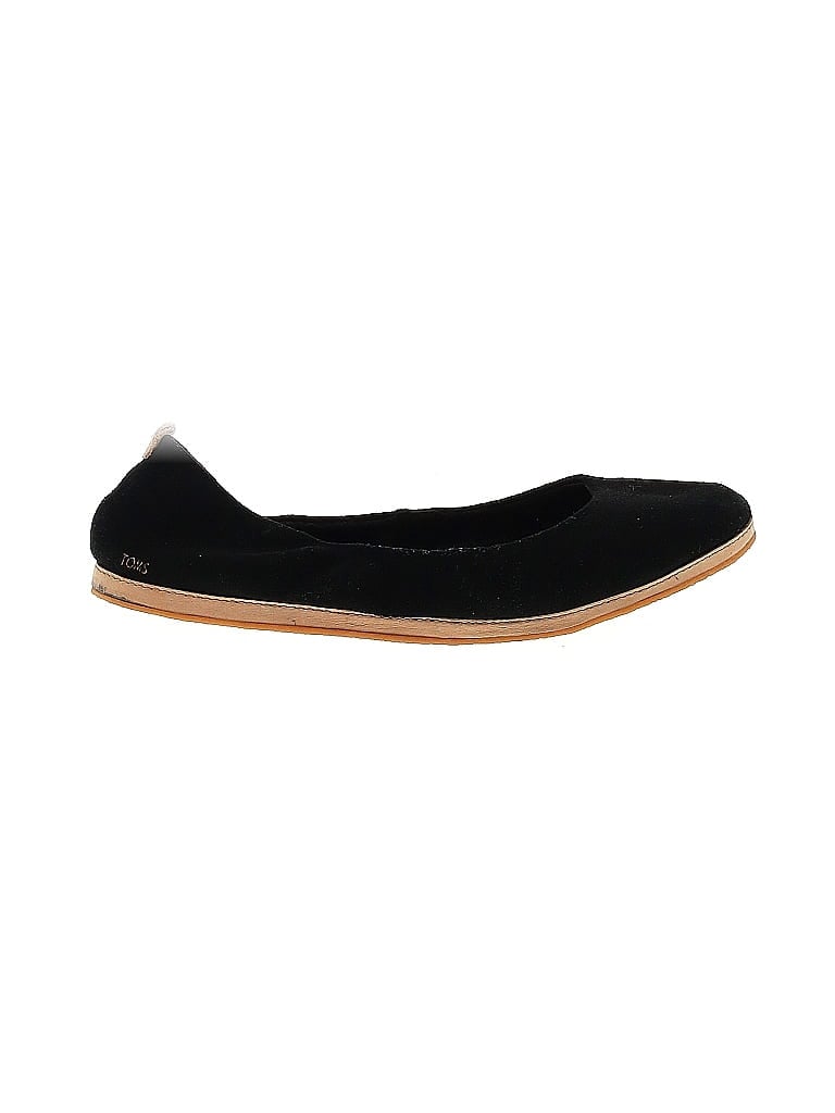 TOMS Solid Black Flats Size 8 1/2 - photo 1