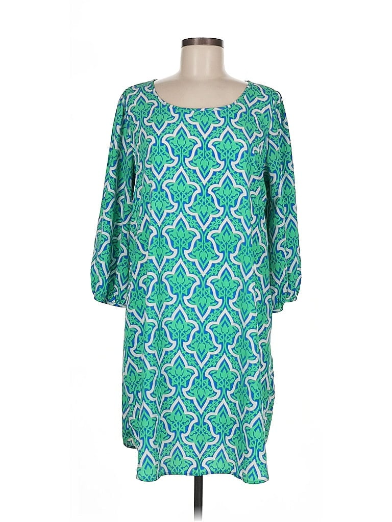Peach Love Cream California Print Green Casual Dress Size M - photo 1