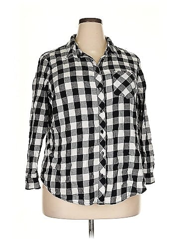 Faded Glory 3/4 Sleeve Button-Down Shirt (view 1)