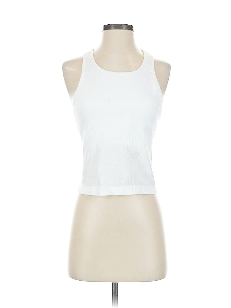 Pre-owned Crz Yoga Tank Top Ivory Halter Neckline Tops In White