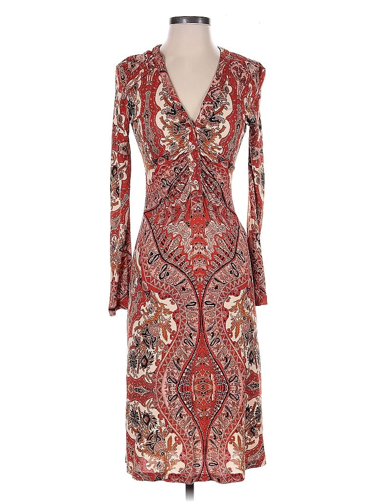 ETRO 100% Viscose Paisley Red Cocktail Dress Size EU (IT) 42 / US 6 - photo 1