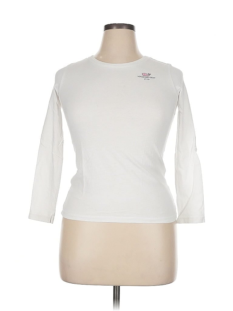 Pre-owned Vineyard Vines 3/4 Sleeve T-shirt In White