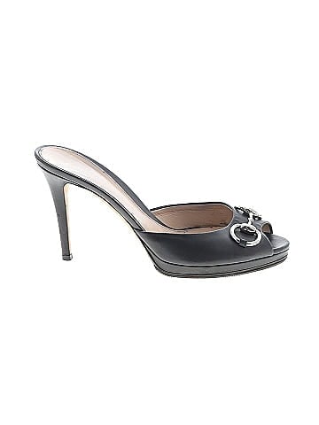 Gucci Leather Horsebit Open-Toe Sandal Heels (view 1)