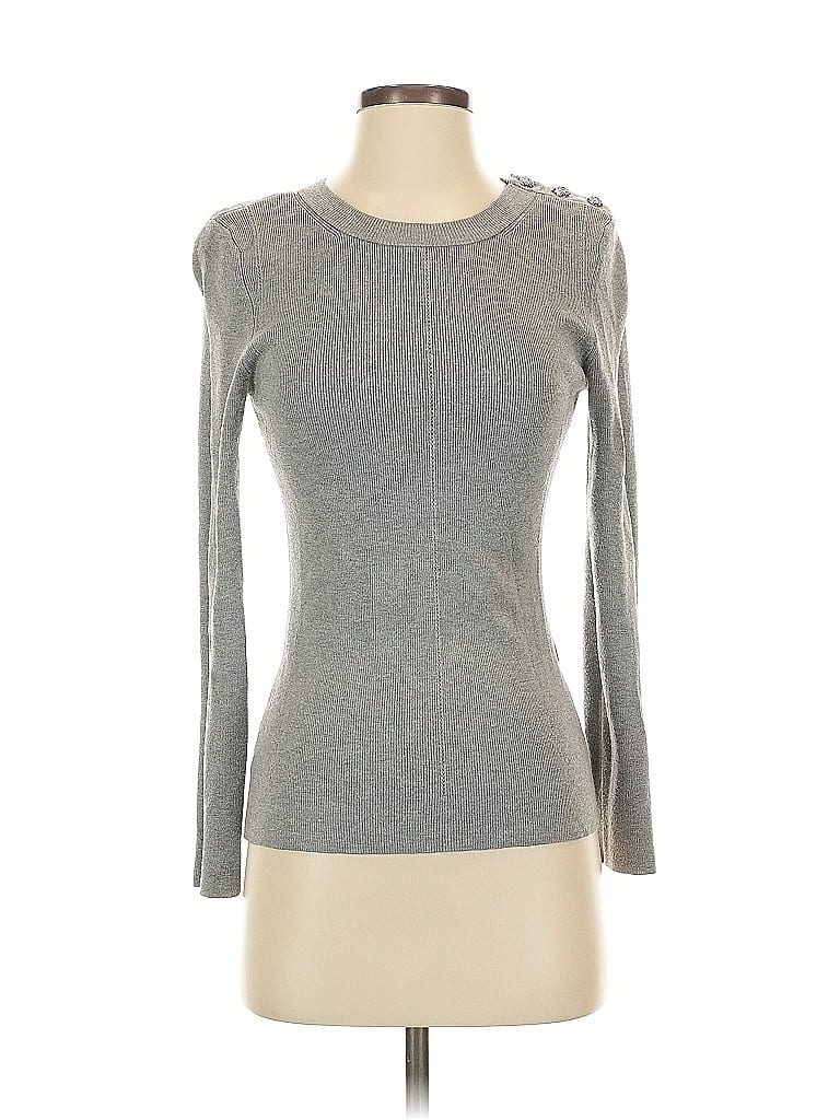 Pre-owned White House Black Market Pullover Sweater In Gray