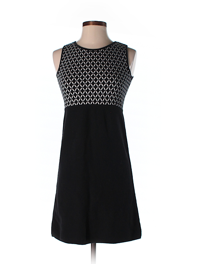 Ann Taylor LOFT Outlet 100% Cotton Color Block Black Casual Dress Size ...