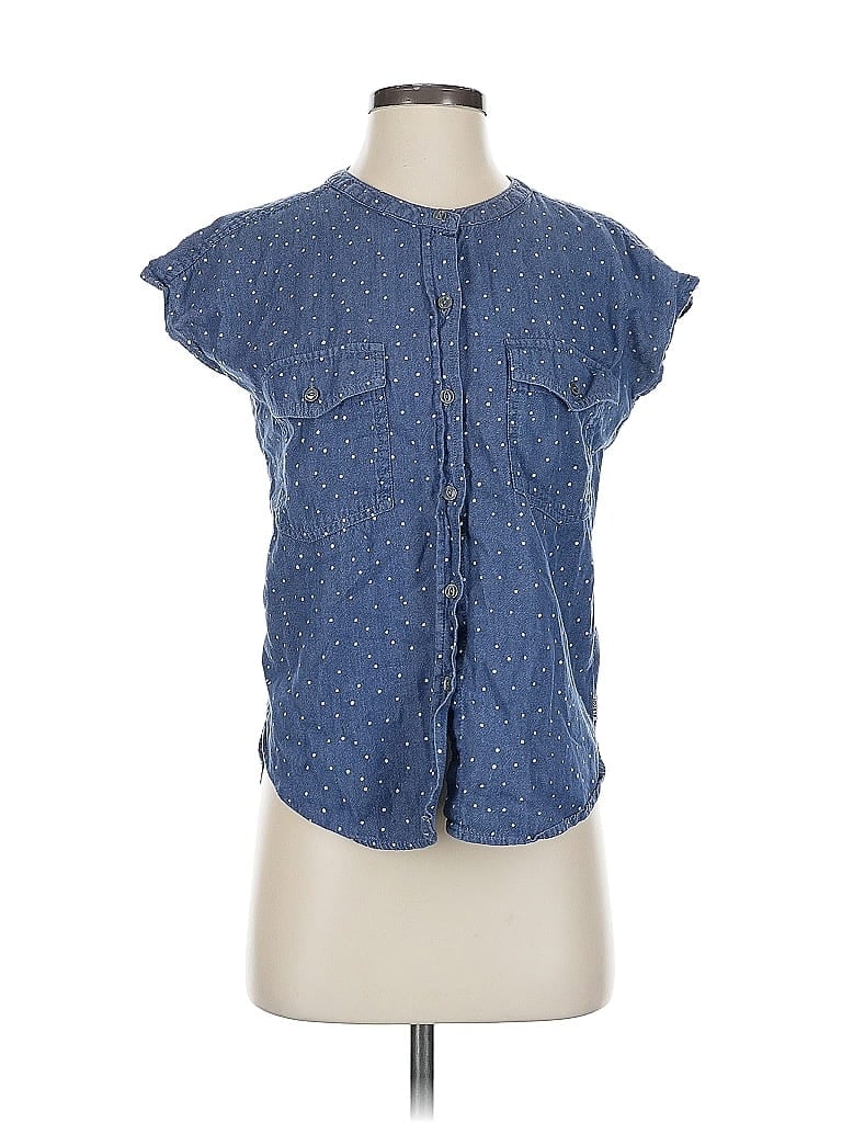 Burton Durable Goods Tweed Blue Short Sleeve Blouse Size S - photo 1