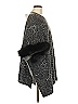 Sofia Cashmere 100% Cashmere Gray Black Fox Fur Trimmed Poncho One size - photo 3