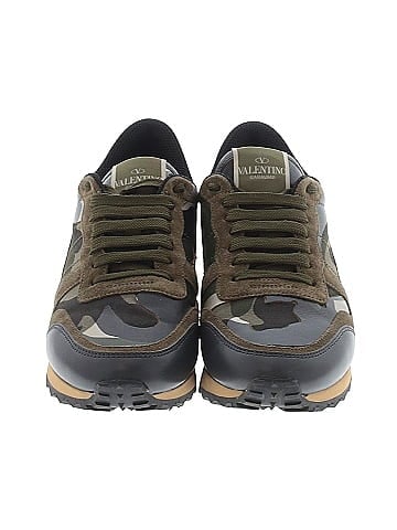Valentino Garavani Nappa Suede Leather Camouflage Rockrunner Sneakers (view 2)