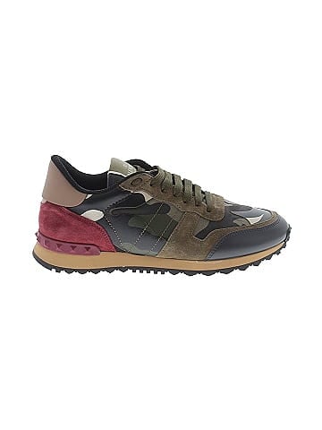 Valentino Garavani Nappa Suede Leather Camouflage Rockrunner Sneakers (view 1)