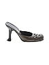 Prada 100% Leather Gray Green  Leather Embellished Mule/Clog Size EU 37 1/2 - photo 1