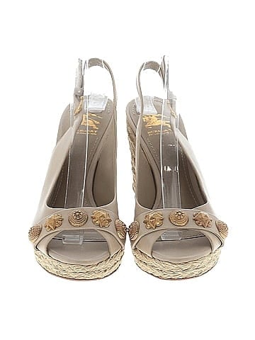 Burberry Studded Leather Espadrille Slingback Wedges (view 2)