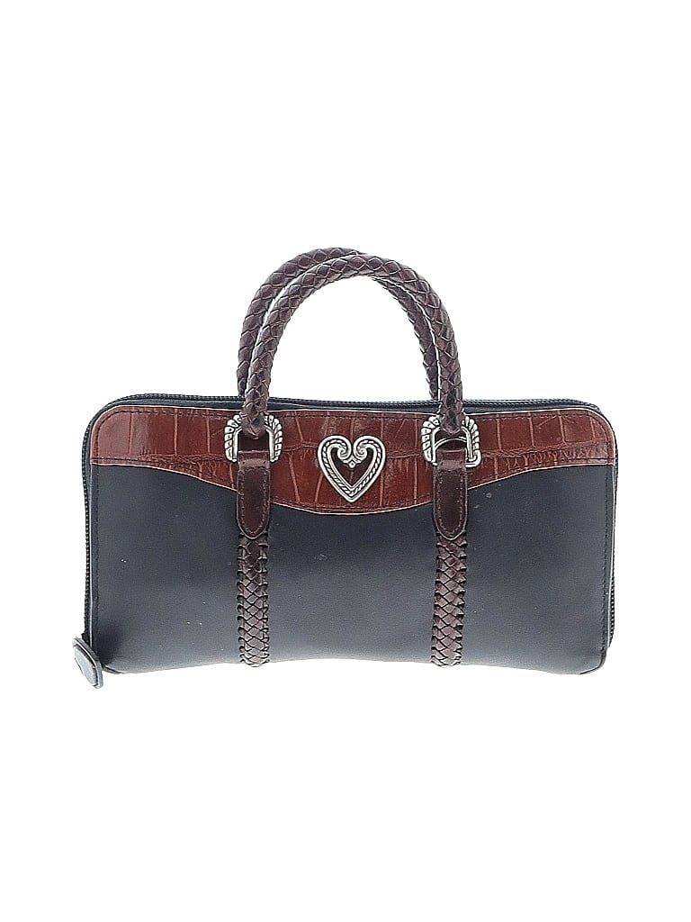 Brighton 100% Leather Hearts Brown Black Leather Satchel One size - photo 1
