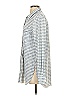 Lyssé 100% Nylon Houndstooth Blue Long Sleeve Button-Down Shirt Size S - photo 4