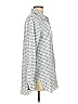 Lyssé 100% Nylon Houndstooth Blue Long Sleeve Button-Down Shirt Size S - photo 3
