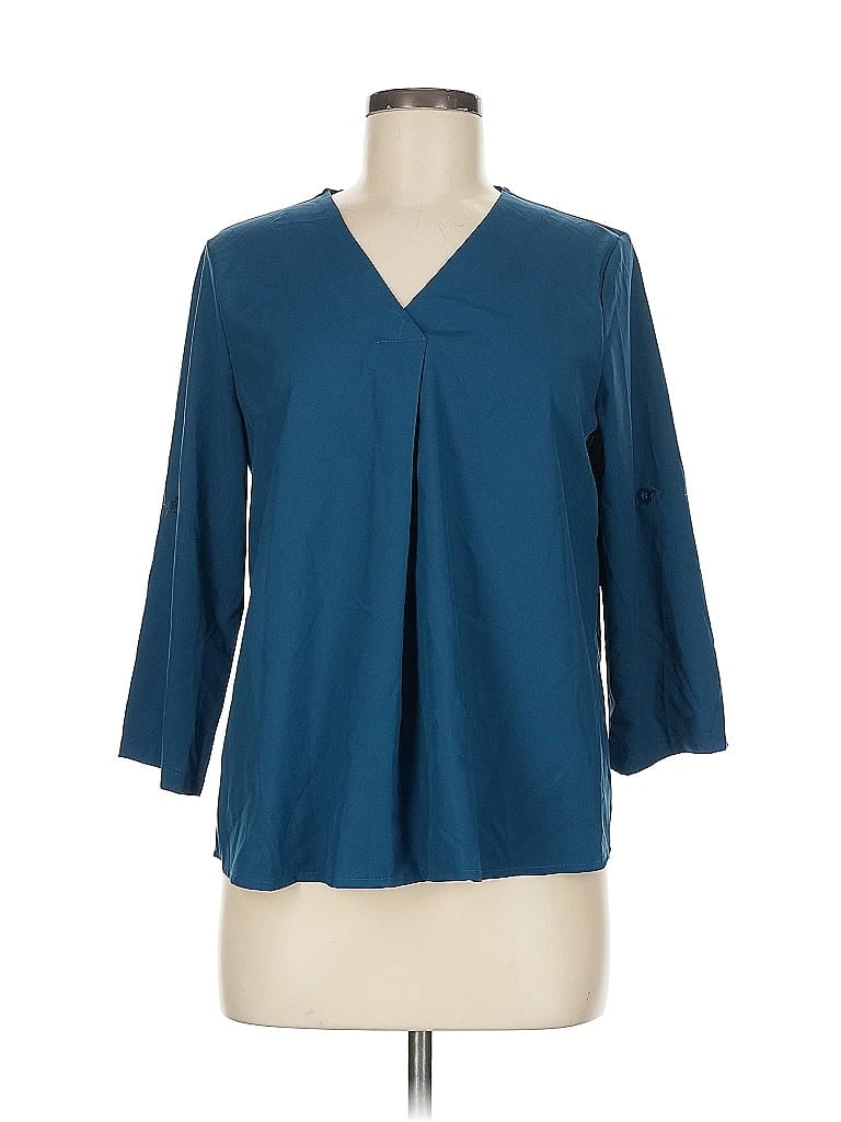 Pre-owned Shein 3/4 Sleeve Blouse In Blue