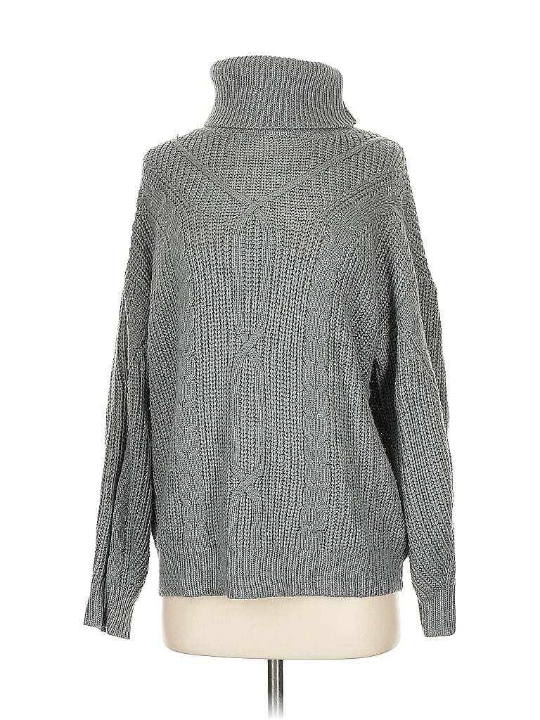 Pre-owned Unbranded Turtleneck Sweater In Gray