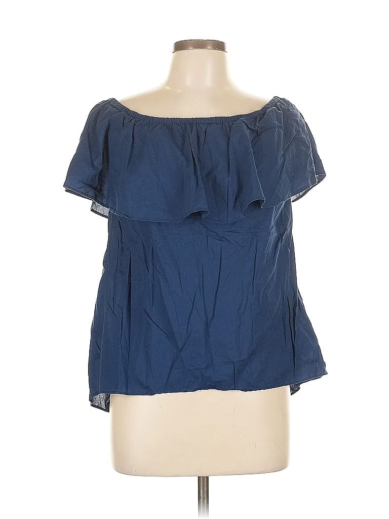 Pre-owned Michael Michael Kors Short Sleeve Blouse In Blue