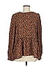 Pomander Place 100% Polyester Brown Long Sleeve Blouse Size M - photo 1
