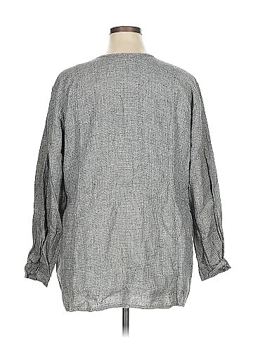 Flax 3/4 Sleeve Button-Down Shirt (view 2)