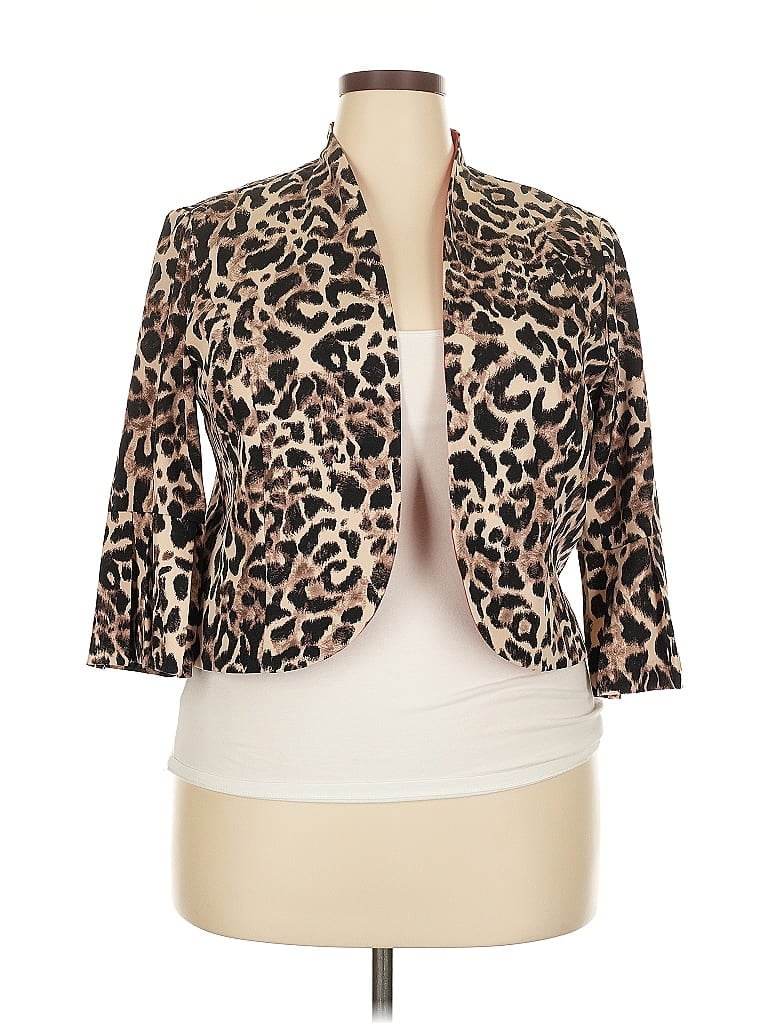 Pre-owned Maya Brooke Blazer Jacket In Gold