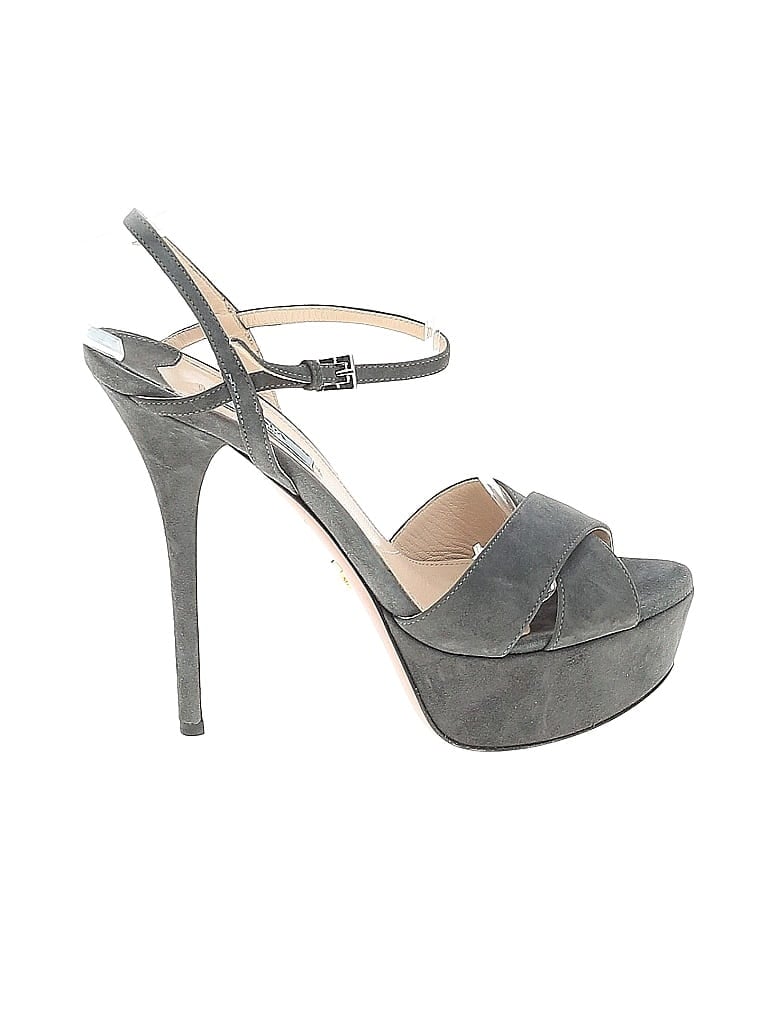 Prada Gray Suede Platform Sandals Size EU 39 - photo 1