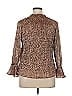 Veronica M. Animal Print Brown Long Sleeve Blouse Size XL - photo 2