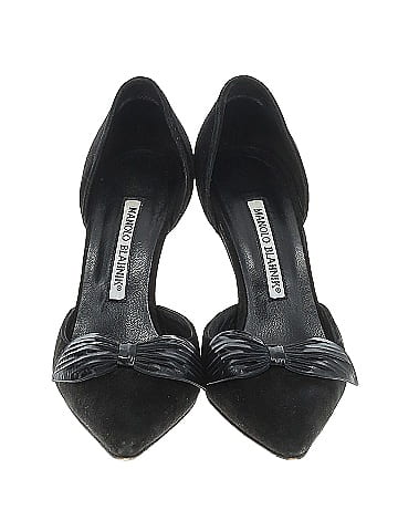 Manolo Blahnik Vintage Suede D'Orsay Heels (view 2)