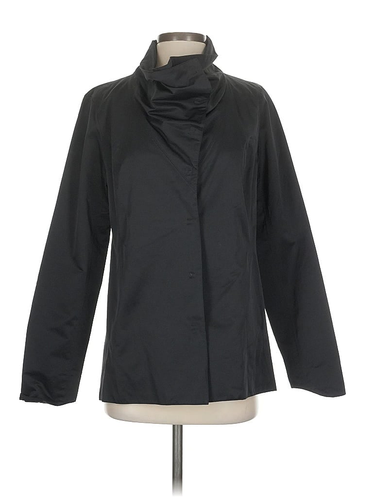 Pre-owned Eileen Fisher Raincoat In Black