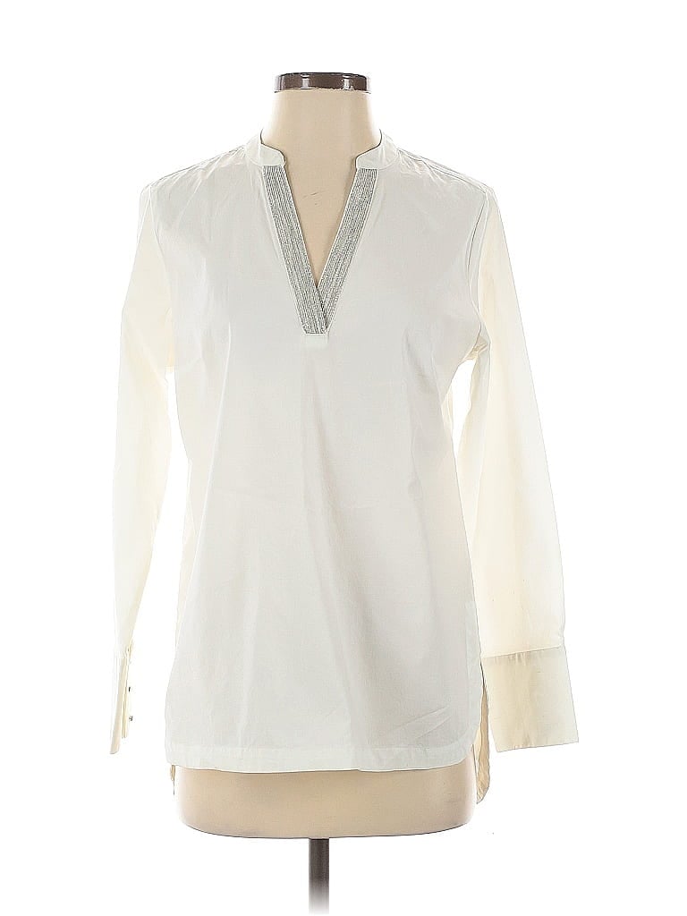 Pre-owned Soft Surroundings Long Sleeve Blouse In White