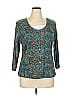 Cj Banks Teal 3/4 Sleeve Top Size 0X - photo 1