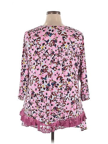 LOGO by Lori Goldstein 3/4 Sleeve Blouse (view 2)