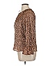 Veronica M. Animal Print Brown Long Sleeve Blouse Size XL - photo 4