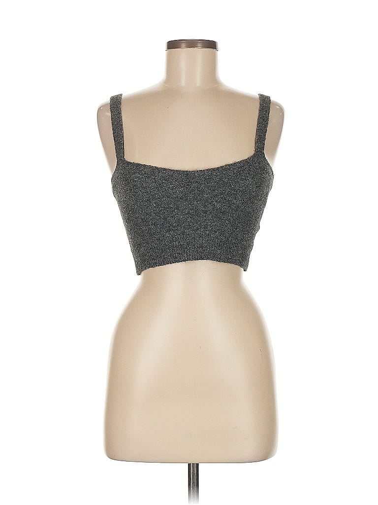 Pre-owned Zara Tank Top Gray Strapless Neckline Tops