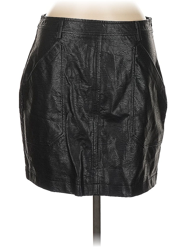 Pre-owned Stella Luce Faux Leather Skirt In Black