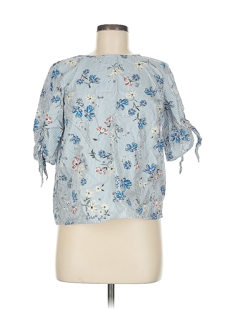 Pre-owned H&m 3/4 Sleeve Blouse In Blue