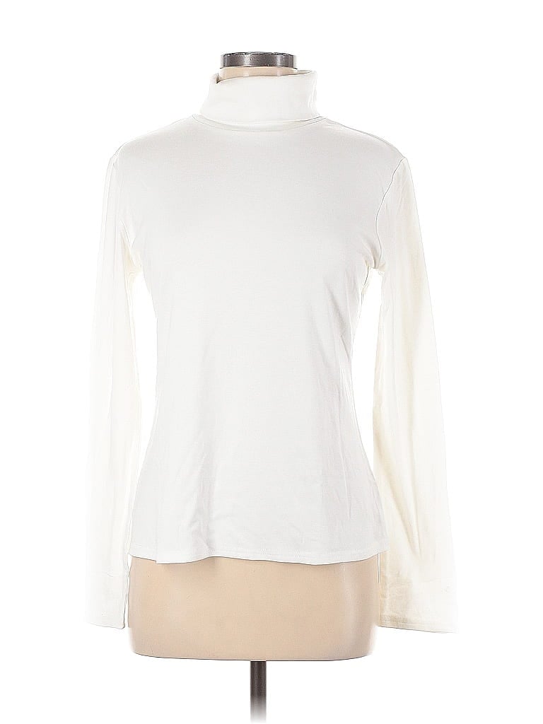 Pre-owned Trendy Queen Long Sleeve Turtleneck In White