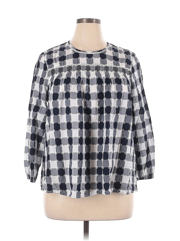 Pre-owned Crown & Ivy 3/4 Sleeve Blouse In Silver